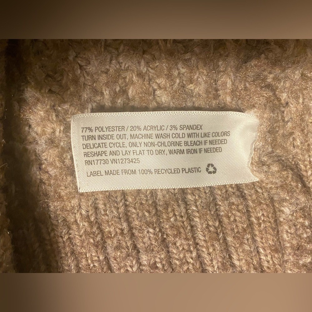 Universal Thread Brown/Tan Long Sleeve Button Up Oversized Chunky Knit Sweater - Picture 6 of 9